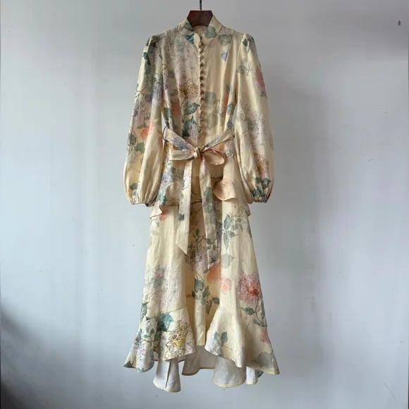 Zimmermann | Dresses | Zimmermann Floral Cream Midi Dress | Poshmark